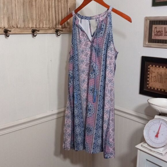 ❄️ PINK ROSE PASTEL MINI DRESS NWOT SIZE LARGE - Picture 1 of 5